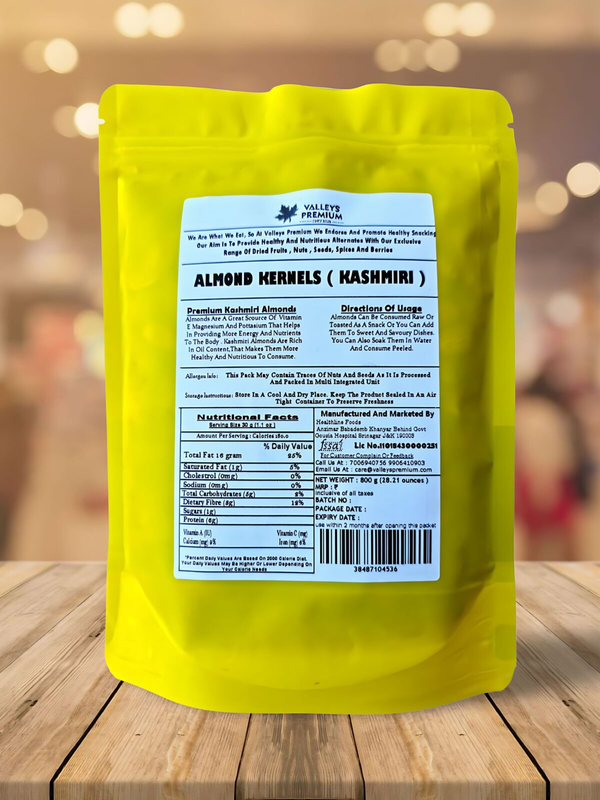 Valleys Premium Kashmiri Almond Kernels Oily and Sweet (Badam Giri) Almonds 800 Grams - Image 4