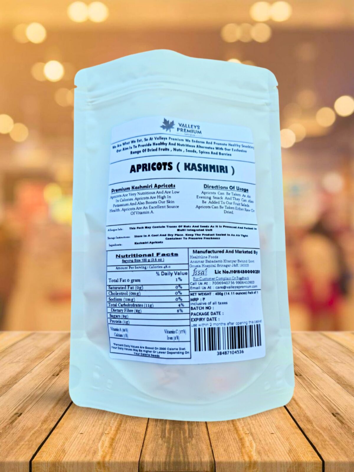 Valleys Premium Dried Kashmiri Apricots 400 Grams (KHUBANI) - Image 4
