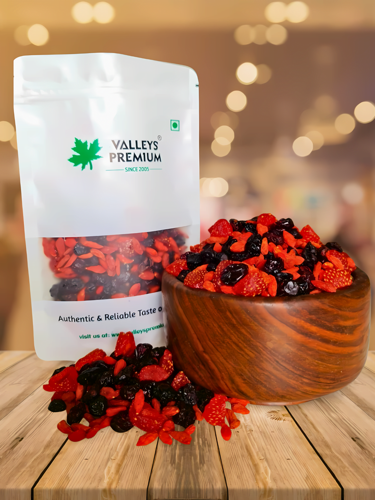 Valleys Premium Trail Mix Berries 400 Grams (Strawberries, Blueberries, Cranberries, Gojiberries)